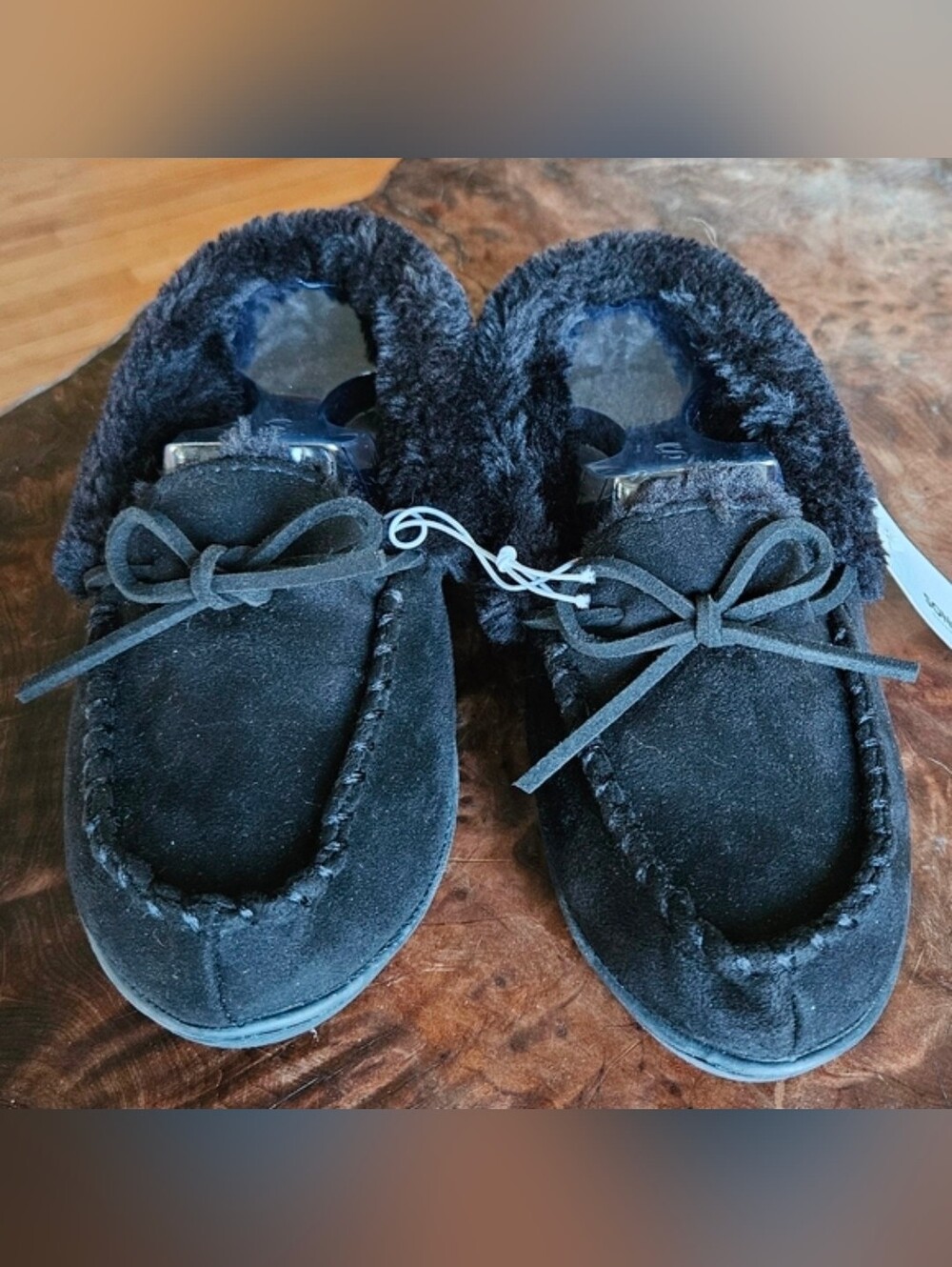SONOMA Black Furry Lined HouseSlippers Women's sz XS (sz 5-6) NWT